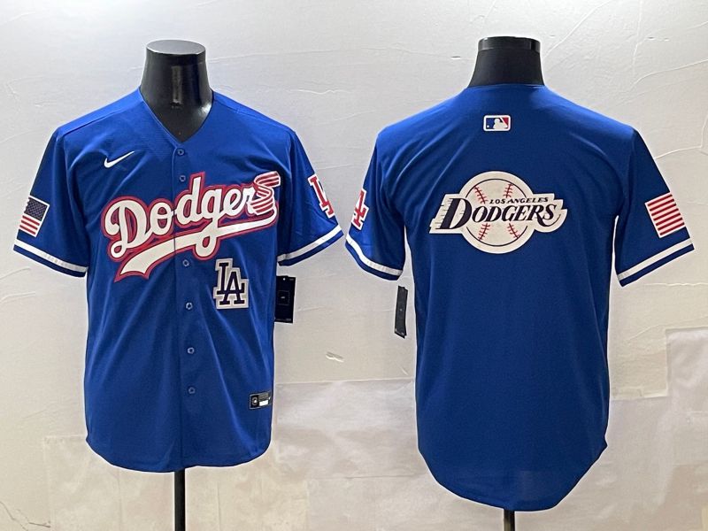 Men Los Angeles Dodgers Blank Blue Second generation Joint Name Nike 2025 MLB Jersey style 35->los angeles dodgers->MLB Jersey